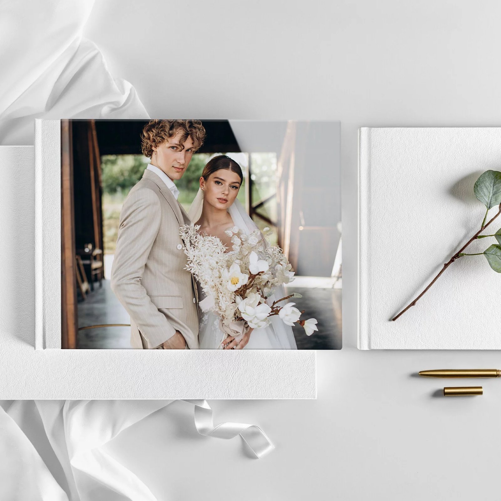 Acrylic Glass  Premium Leatherette  Handmade Custom Wedding Album